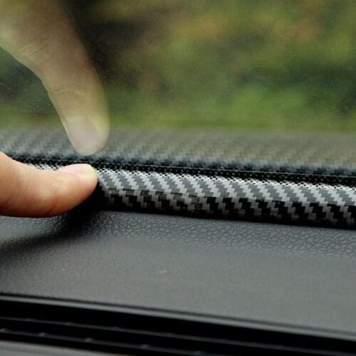 1.6M Car Universal Carbon Fiber Dashboard Edges Sealing Strip Front Windshield Gap Filling Strips Car Interior