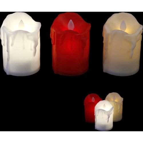 1pcs Battery Powered LED Candle Multicolor Lamp Flame Flashing Tea Light Home Wedding Birthday Party Decoration Simulation Color