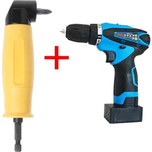 90 Degree Angle Extension Right Driver Drilling Shank Screwdriver Magnetic 1/4 Inch Hex Drill Bit Socket Holder Adaptor Sleeve