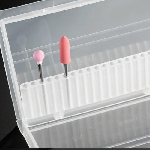 1pcs 20 Holes Acrylic Clear Holder 3/32" Bits Plastic Display for Electric Manicure Nail Drill Exhibition Tools Nail Files Box