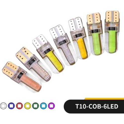 T10 Parking Bulb Auto Wedge Lamp COB 6SMD 3W Silica Bright White Light LED Car Interior Bulb Turn Side Lamps Signal Light