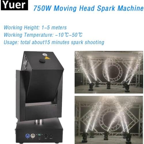 Free Shipping 750W Remote DMX 512 Control Cold Spark Machine Infinite Rotating Moving Head Fireworks Machine For Party Wedding