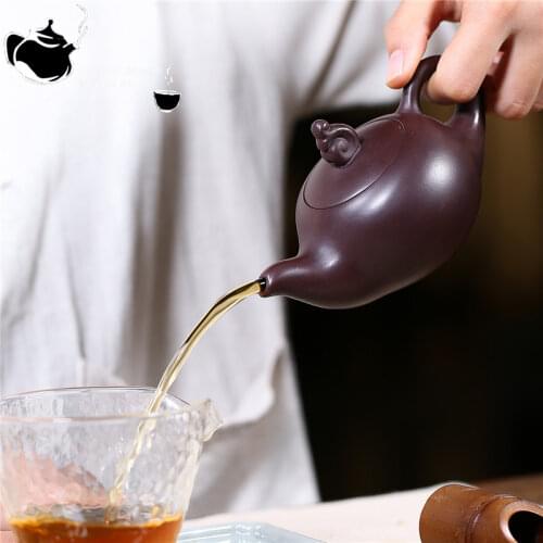 Yixing Purple Clay Tea Old Purple Clay Ruyi Chengxiang Teapot Kung Fu Tea Set Teapot 180ml