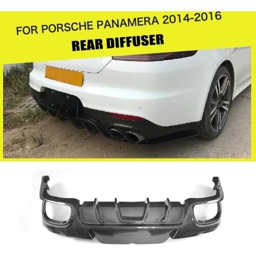 Carbon Fiber Rear Bumper Diffuser Lip Spoiler Guard for Porsche Panamera Hatchback 4 Door 2014 - 2016 Car Styling