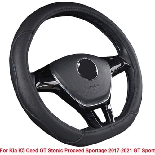 Car Steering Wheel Cover D Type Wrap For Kia K5 Ceed GT Stonic Proceed Sportage 2017 2018 2019 2020 2021 GT Sport Funda Volante