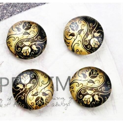 Hot Sale 20pcs 12mm Tai Chi Yin Yang Handmade Photo Glass Cabochons