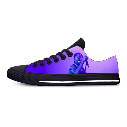 Hip Hop Rapper Rap Singer Travis Scott ASTROWORLD Casual Cloth Shoes Low Top Lightweight Breathable 3D Print Men Women Sneakers