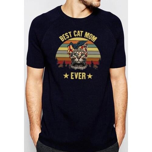 Best Cat Mom Ever Funny T Shirt For Men 2020 Summer 100% Cotton Short Sleeve Tee Male Cat Cute Tops Animal Fashion Streetwear
