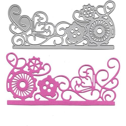 Flower Edge Metal Cutting Dies Scrapbooking Craft DIY Stencil Border Embossing Folder Molds Clear Stamps and Slimline Die
