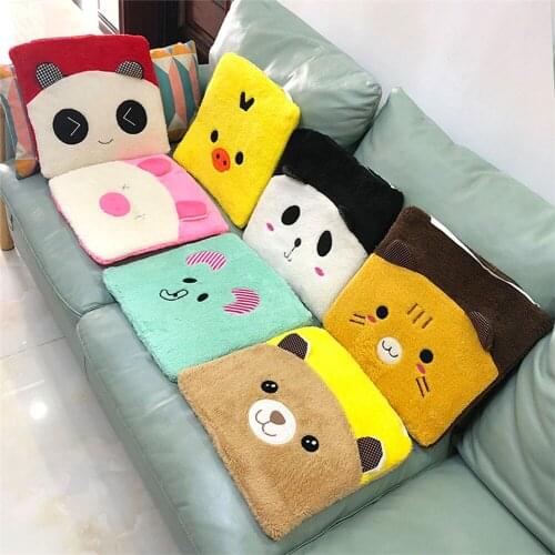 Cartoon padded cute office mats sofa cushions student warm chair cushions set cushion back cushion warm blanket