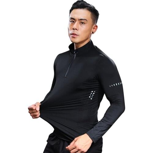 Mens gym fitness t-shirt compression bodybuilding t-shirt muscle autumn mens casual exercise t-shirt mens t-shirt sportswear