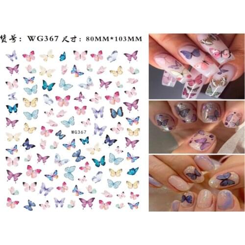 A pack of 10 pieces of mixed color butterfly nail stickers nail art citation paper brand designer art nail stickers nail art dec