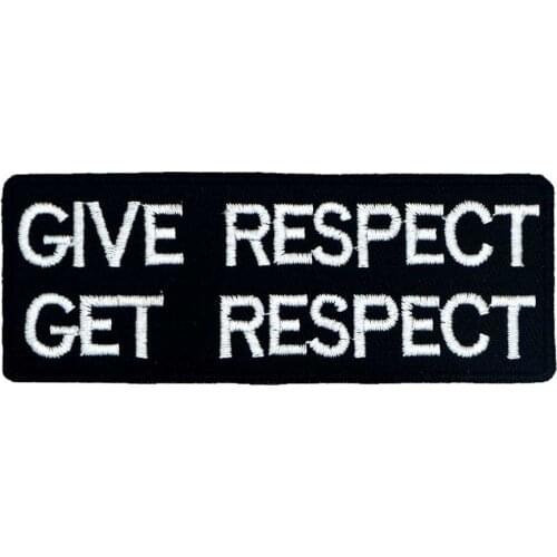 GIVE RESPECT GET RESPECT iron on backing punk skull embroidered rider biker motorcycle patches for back vest hat clothing