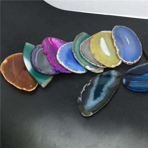Natural rainbow colorsagate slice reiki healing crystals gemstone mat as gift for home decoration