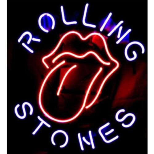 NEON SIGN board For The Famous Rolling Stones Rock Band GLASS Tube BEER BAR PUB Club Shop Light Signs 16*12"