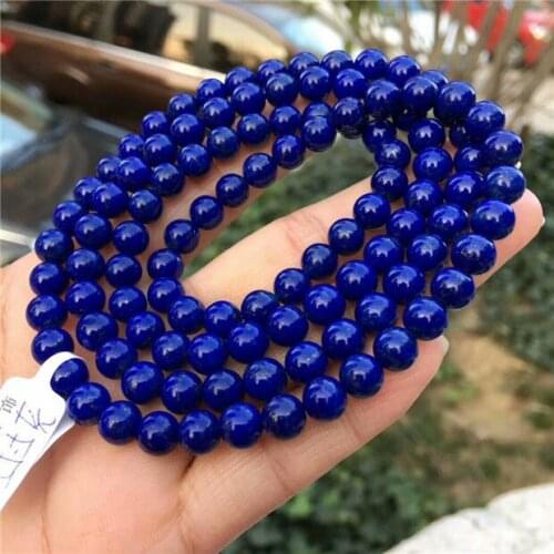Genuine Natural Blue Lapis Lazuli Beads108 Bracelet 6.8mm AAAA(cx7#)