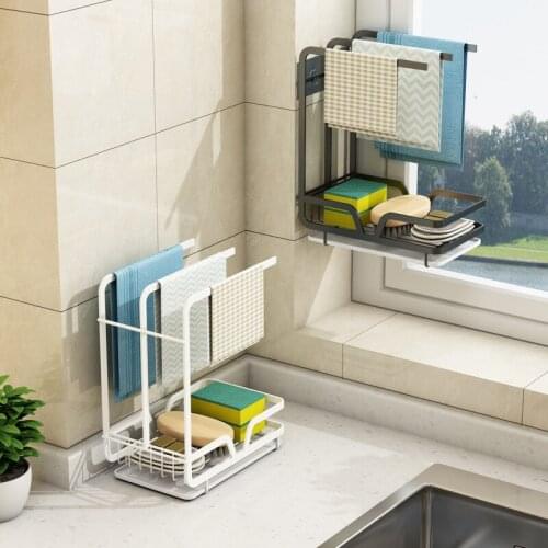 Kitchen Storage Shelf Rack Kitchen Wall Shelves Bathroom Shower Basket Storage Rack Towel Bar Hooks Kitchen Accessories