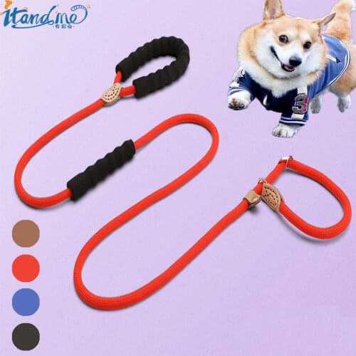Dog Leash Slip Rope Lead Leash Strong Heavy Duty Braided Rope No Pull Training Lead Leashes for Small Medium Large Dogs