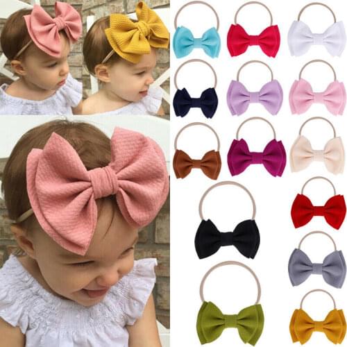 1 PC Infant Baby Girl Boys Cute Bow Headband Newborn Headwear Headdress Hair Band