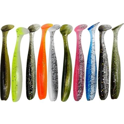 10pcs/Lot Soft Fishing Lures Baits 60mm 70mm Wobblers Carp Bass Fishing Lures Silicone Artificial Double Color Swim Baits