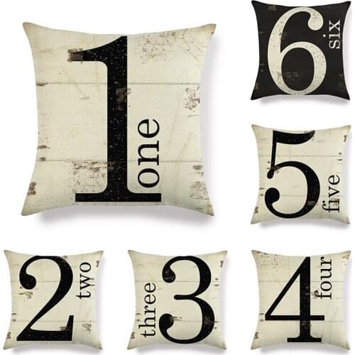 Simple Digital Linen Dual-purpose Pillow Digital Series Cushion Cover Throw Pillow Covers Home Decor