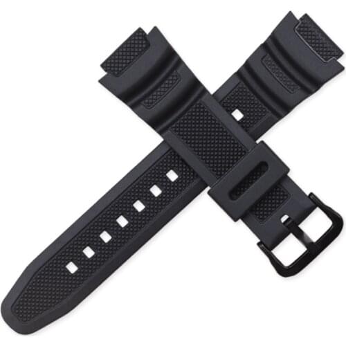 Soft Rubber Watchband Bracelet for Casio AE-1200 AE-1000W AQ-S810W SGW-400H /F-108WH W-215 Sport Watch Strap Belt Wrist Black