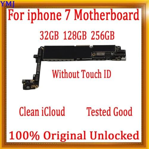 With full chips & IOS System for iPhone 7 Motherboard,100% Original unlocked Logic boards with/no Touch ID,32gb / 128gb / 256gb