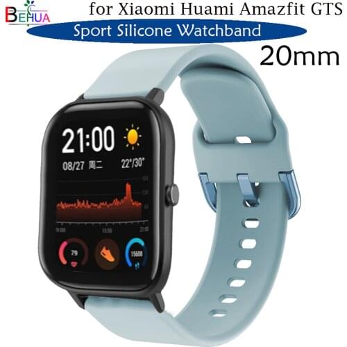 BEHUA silicone sport watch band strap for Huami Amazfit GTS smart wristband Replacement bracelet for Huami Amazfit Bip/lite belt