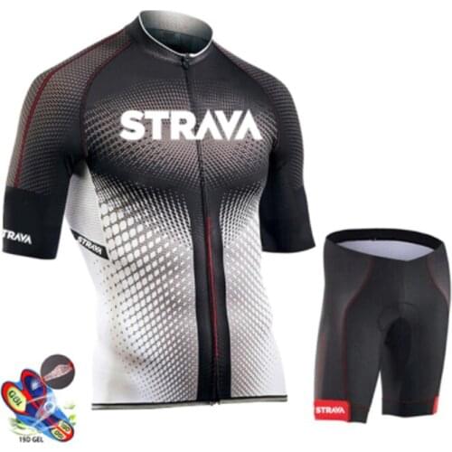 STRAVA Cycling Jersey Set MTB Bicycle Team Jersey 2021 Cycling Shirts Summer Premium Bicycle Clothing Men Short Sleeve Bike Wear