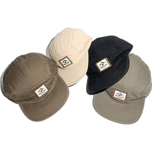 Vintage Brim Baseball Cap Hip Hop Casual Flat Brimmed Snapback Hat Cotton Outdoor Sports Hiphop Men Cap Sunscreen SummerCap Bone