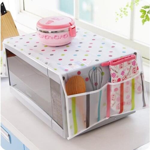PEVA Waterproof Greaseproof Microwave Cover Oven Dust Cover with Storage Bag Kitchen Organizer Oven Cover для микроволновки