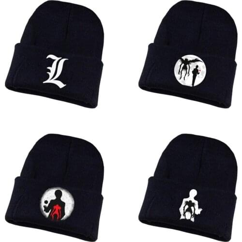 Anime Death Note Knitted hat Cosplay hat Unisex Print Adult Casual Cotton hat teenagers winter Knitted Cap