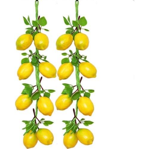 2 Strings 52CM Imitation Lemon Artificial Fruits Home Garden Kitchen Wall Hanging Ornament For Party Decor Fake Fruits