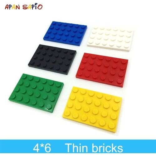 20PCS/lot DIY Building Blocks Thin Figures Bricks 4x6 Dots Educational Creative Toys for Children Compatible brands bricks