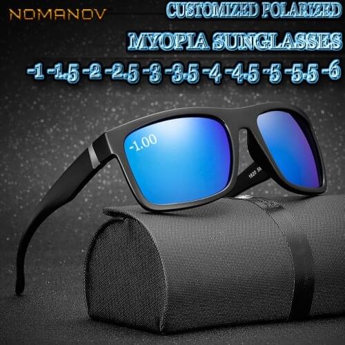 2019 Promotion Custom Made Myopia Minus Prescription Polarized Lens Large Colorful Mirror Retro Fashion Sunglasses -1 To -6