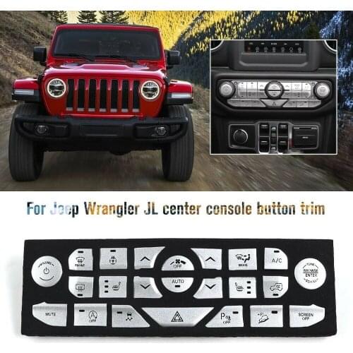 23x Aluminum Alloy Sticker Car Button Switch Patch Trim Fit Jeep wrangler JL 18