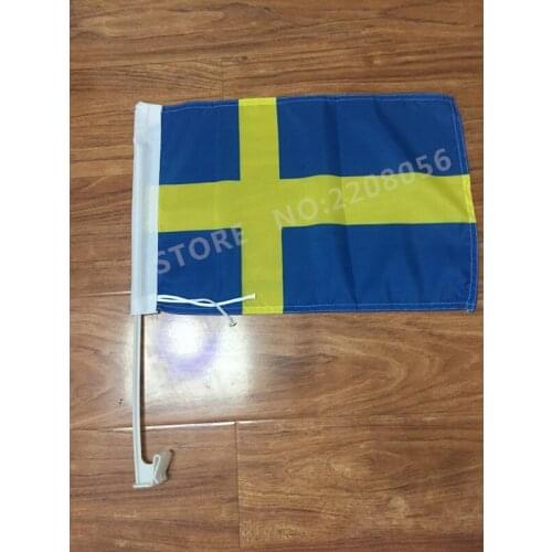 30X45C Swedish flag Swedish car window flag pole car decoration Free Shipping