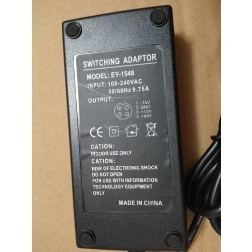 Mixer adapter 4 hole transformer double 15V band 48V phantom power adapter for audio mixer switching power supply