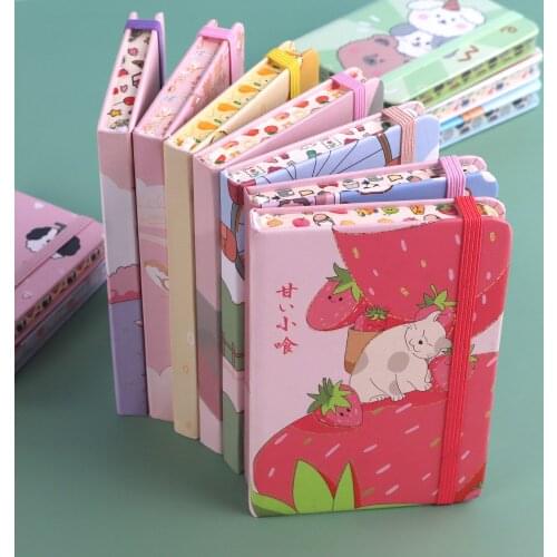 A7 Cartoon Fruit Strawberry Planner Notebooks Cute Animal Memo Pad Mini Notepad Journal Sketchbook Office Accessories