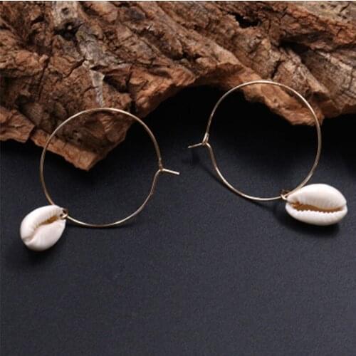 Bohemian Golden Shell Dangle Drop Earrings Female 2020 Ethnic Engagement Earrings for Women Wedding Jewelry Accessories Gift