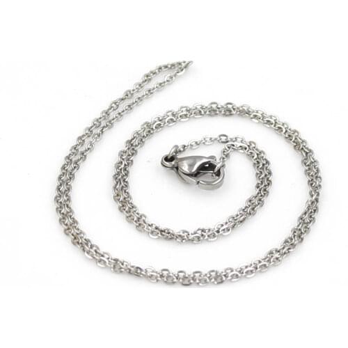 Fnixtar 10Pcs/Lot 40/45/50/60cm Stainless Steel Necklace Chain 2mm Thickness Chain Fashion Choker Necklace For Women Men Gifts