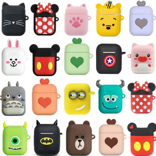 DHL 50pcs Cartoon Earphone Case Soft Silicone Doll Case For Apple Airpods Wireless Bluetooth Headphone Cases Toys Full Cover