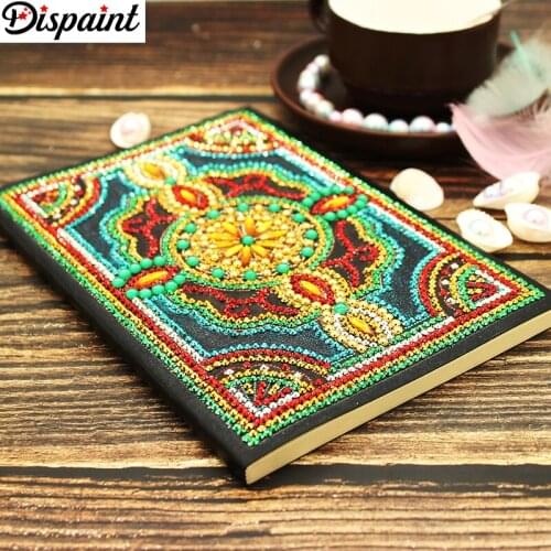 Dispaint A5 Notebooks 5D DIY Diamond Painting Special Shape Diary Book Diamond Embroidery "Mandala flower"Rhinestones Decor Gift