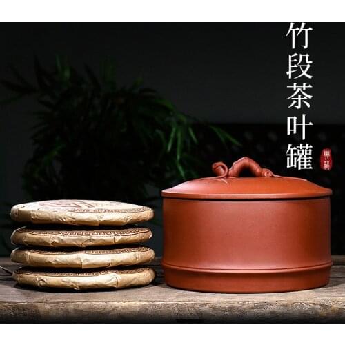 Of sand in the violet arenaceous caddy to save POTS puer tea cake store receives tea accessories large bamboo caddy