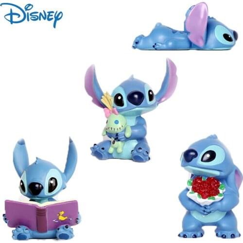 Disney Genuine Lilo & Stitch Anime Figures Dolls Resin Model Stitch Cute Cartoon Action Figure Collection Model Toys for Kids