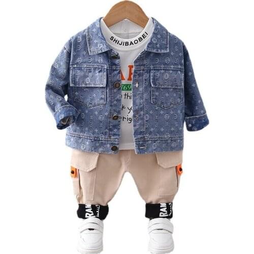 New Spring Autumn Fashion Baby Boys Clothes Children Girls Jacket T-Shirt Pants 3Pcs/Set Toddler Sports Clothing Kids Tracksuits