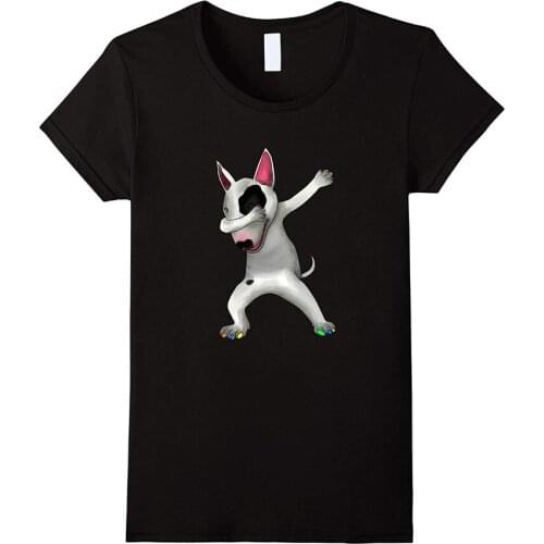 Bull Terrier shirt with cute puppy dabbing T-Shirt New 8 Colors Round Neck Summer Cotton Fitness Clothing Movie T Shirt Tees