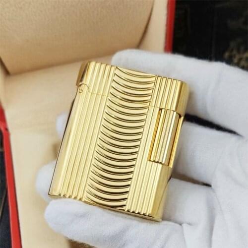 100% new vintage dupont gas lighter gas cigarette lighter polished jet gasoline flint lighter metal gas lighter