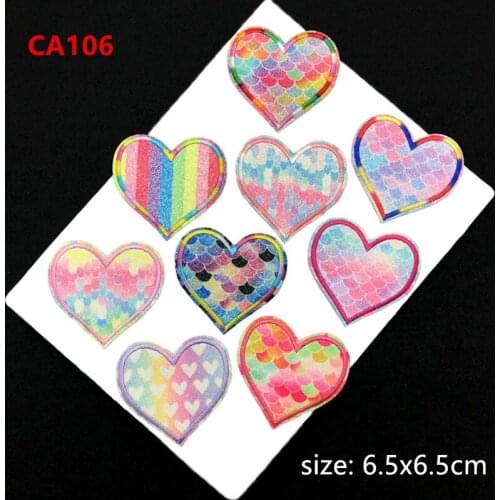 Hot glitter love embroidery cloth stickers clothes bag decoration patch stickers childrens clothing hole repair stickers CA106