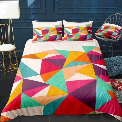 A Colorful Geometric Work! Bedding Set For Bedroom Soft Bedspreads For Double Bed Home Duvet Cover Quality Quilt Cover